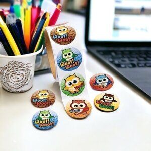 Owl Sticker Roll 100 Count